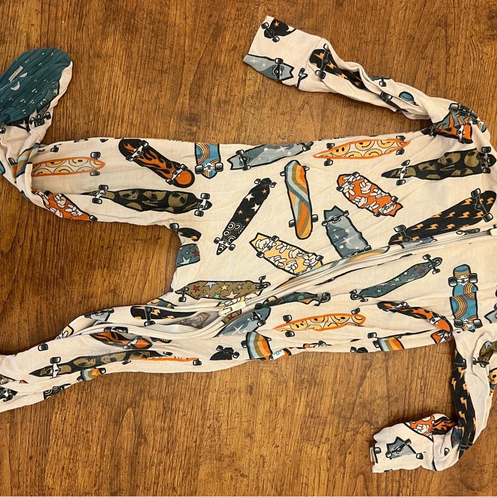 Skateboard Print Baby Onesie